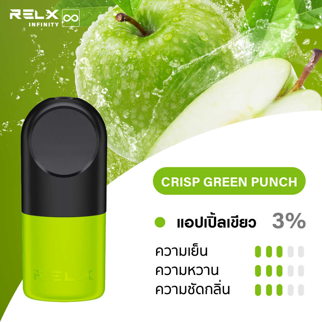 Relx Infinity Pod Crisp Green Punch แอ็บเปิ้ลเขียว